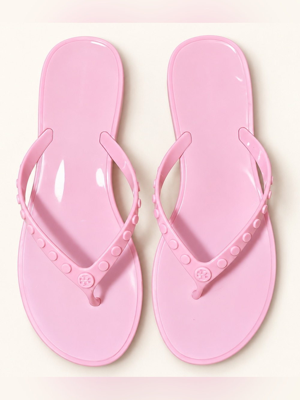 Tory Burch Studded Jelly Thong Sandals Pink Size 11 NWOB